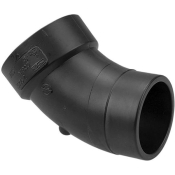 NIBCO® I044100 DWV Elbow, Elbow Fitting, Connection Size 1: 2 in, Connection Type 1: Spigot, 45 deg Angle, Black