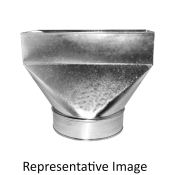 Southwark 27RWE6108 Register Boot With Wing, 6 in W, 10 in H, 8 in D, For Duct Size: 6 x 10 x 8 in, Steel, 30 ga Gauge