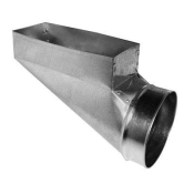 Southwark 28R4105 Center End Register Boot, 4 in W, 10 in H, 5 in D, For Duct Size: 4 x 10 x 5 in, Steel, 30 ga Gauge