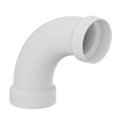 Tigre 304-3379 Long Sweep DWV 1/4 Bend, 2 in, 2 in, Hub, Hub, PVC, White, Bend