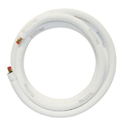 JMF DL04060850HX EZ-Pull Line Set, 50 Ft L, 1/4 In Liquid Line, 3/8 In Suction Line, 1/2 In Thick Insulation, White