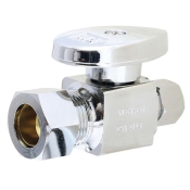 WOLVERINE BRASS® 83416 1/4-Turn Straight Stop, 5/8 in Inlet Connection, Compression Inlet Connection, Straight Valve