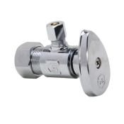 WOLVERINE BRASS® 83478 1/4 Turn Angle Supply Stop Valve, 5/8 in Inlet, OD Compression Inlet, 1/4 in Outlet, Angle Valve
