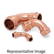 ZoomLock® 870602 90 deg Elbow, 3/8 in, Press-to-Connect, 90 deg, 700 psi Max Working Pressure, Elbow, 3/8 in, Copper
