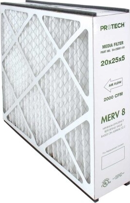 Rheem® 54-25051-01 ProTech 25 x 20 x 5 in Air Filter - Pleated, MERV 8, Synthetic, 3 / Pk