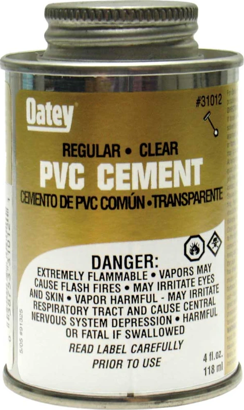 Rheem® 670007 Oatey PVC Cement - 8 oz, Dauber Can, Clear