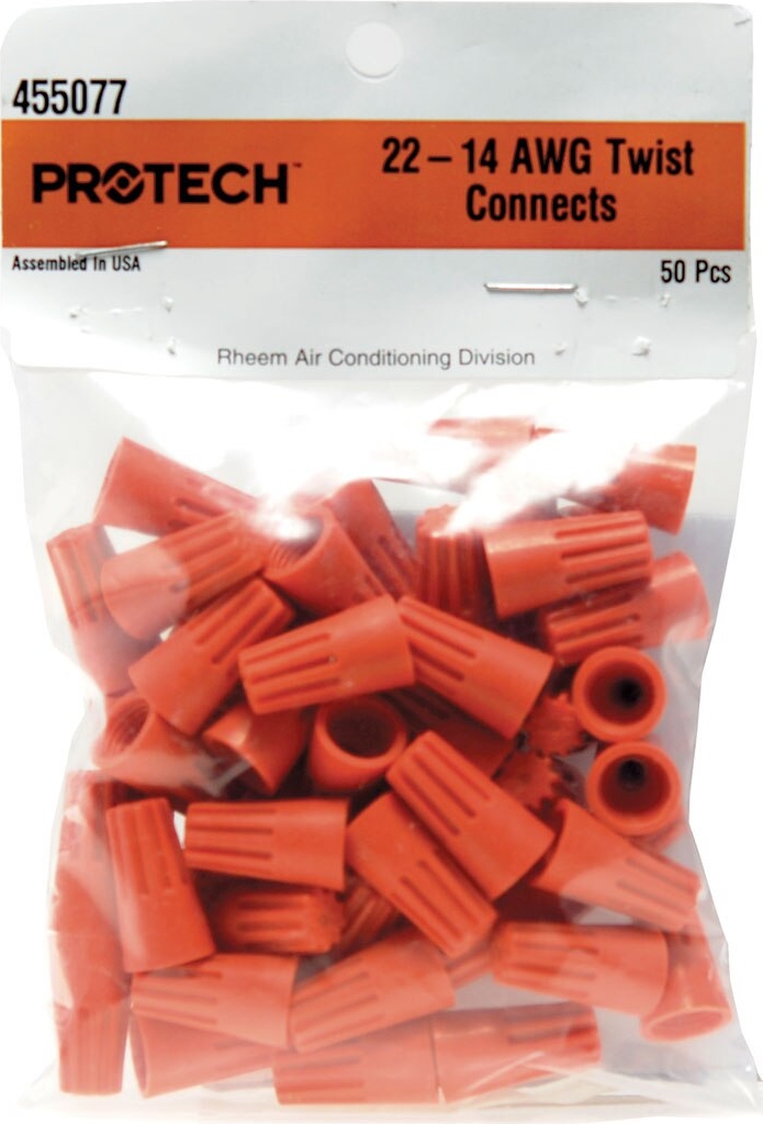 Rheem® 455077 ProTech 22-14 AWG Insulated Twist-On Wire Connector - 50 / Pk