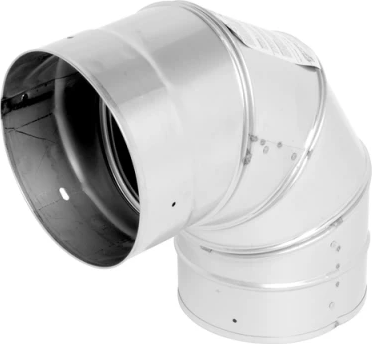 Selkirk® 6RV90 RV Series 6 x 6 Gas Vent Elbow - Snap Lock, Galvanized Steel / Aluminum, Category I