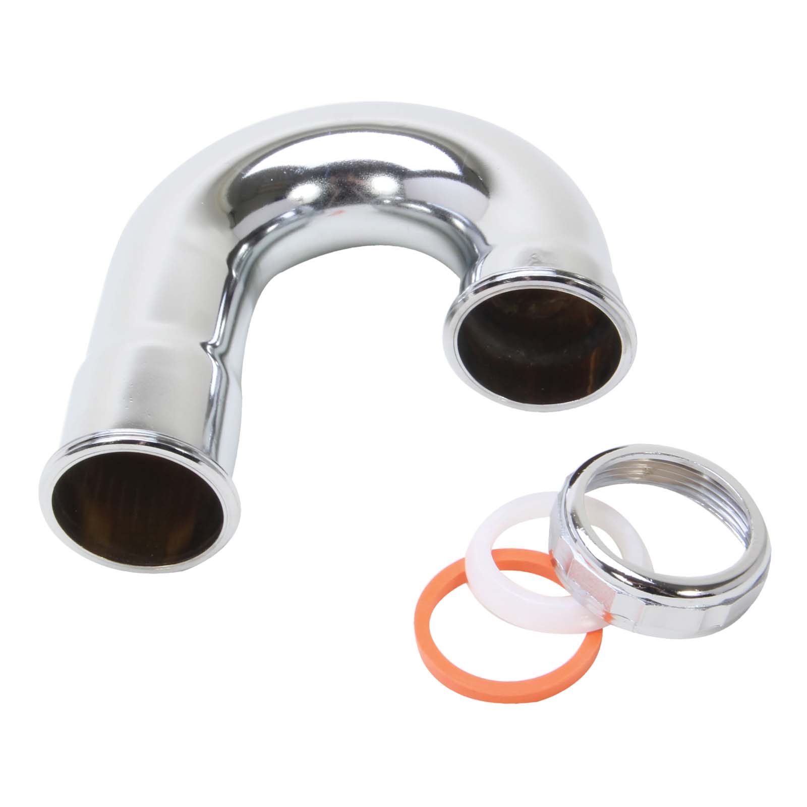 Wolverine Brass® 50818W 1-1/2" 20 Gauge Brass J-Bend with Die-Cast Nut, Chrome