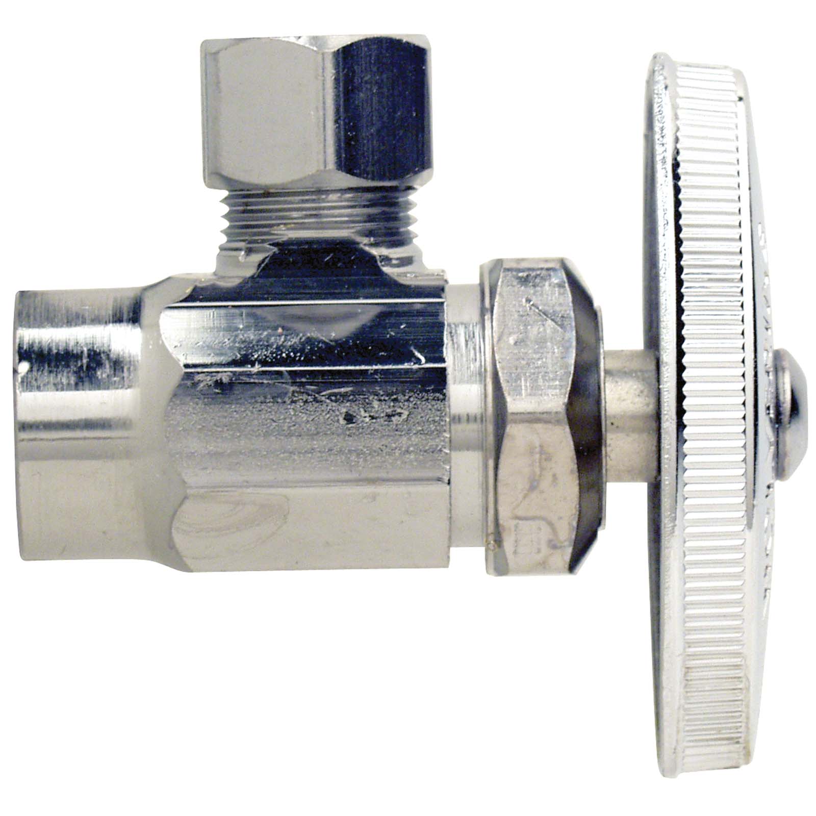 BrassCraft 52060NL 1/2" Sweat x 3/8" OD Compression Chrome Plated Brass Encore Multi-Turn Angle Stop