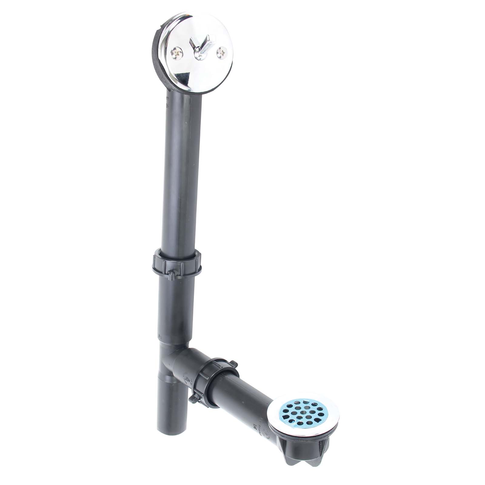 Wolverine Brass® 52907W Polypropylene Piston Style Trip Lever Bath Waste Black/Chrome Plated