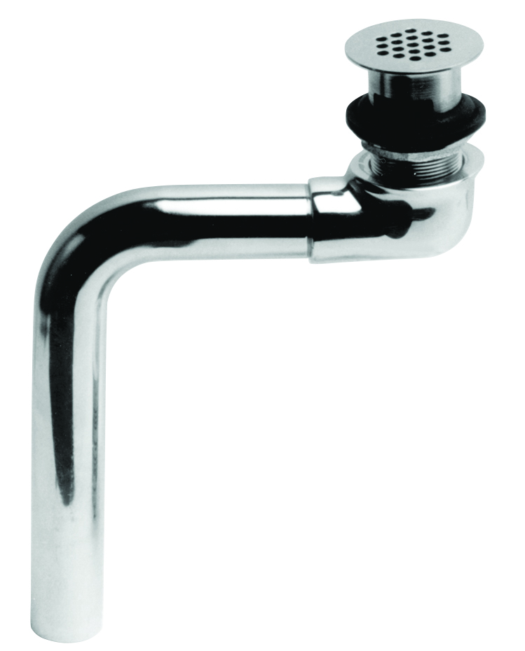 Wolverine Brass® 56196W 1-1/4" x 7-1/2" x 5-1/4" Offset 17 Gauge Brass Offset Grid Drain Chrome