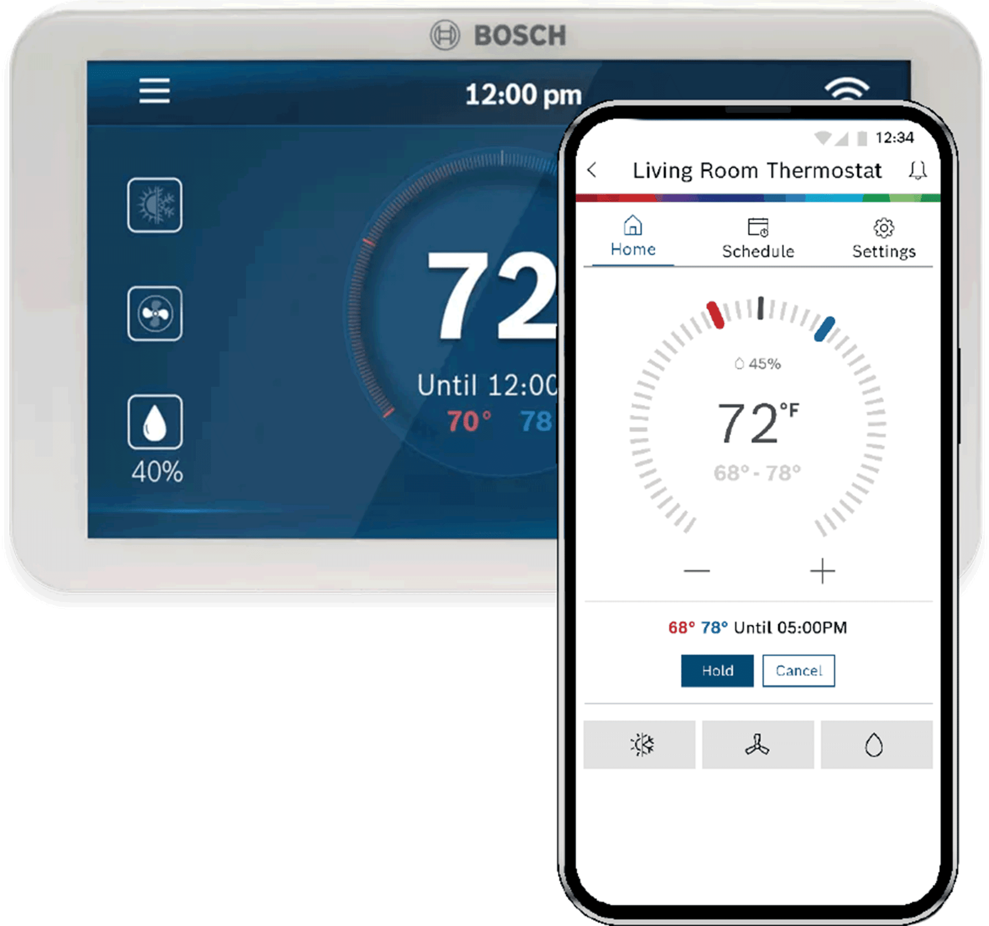 BOSCH 7-738-007-442 Connected Control Smart Thermostat - 4H/2C, Touchscreen, Hardwired