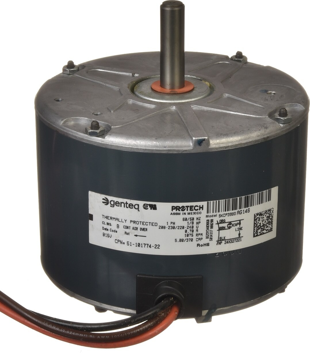 Rheem® 51-101774-22 1/8 HP 208/220/230V 1,075 RPM Condenser Fan Motor