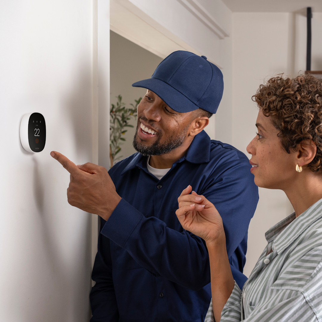 Ecobee EB-STATE7P-01 Smart Thermostat Lite Smart Thermostat - 4H/2C, Touchscreen / Color LCD, Hardwired, Black