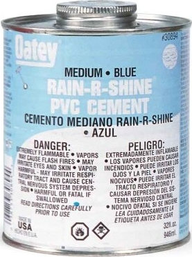 Rheem® 670016 Rain-R-Shine PVC Cement - 8 fl oz, Dauber Can, Blue