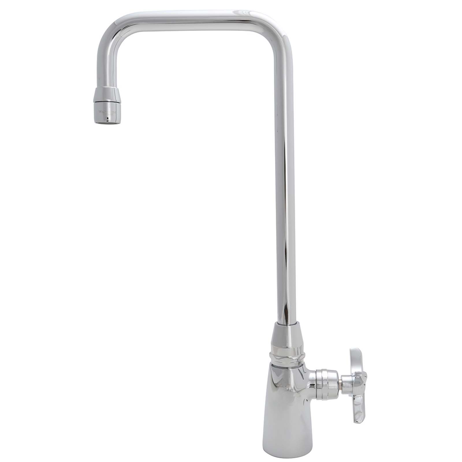 Wolverine Brass® 9311086A Wolverine Brass 9311086A Deck Mount Single Service Pantry Faucet with Gooseneck Spout & Cross Handle, 1 Hole, Triple Chrome