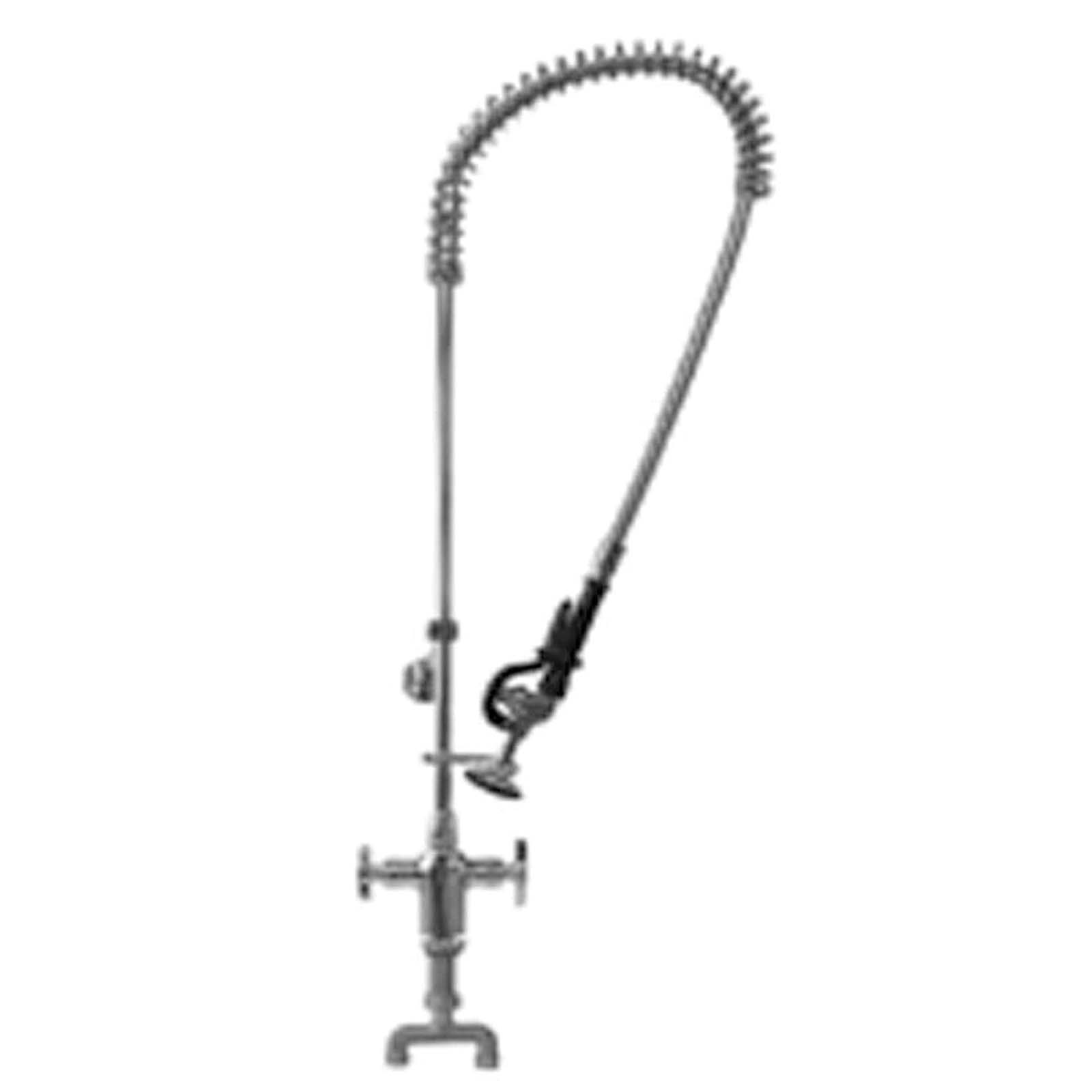 Wolverine Brass® 93310PR Single Hole Deck Mount Pre-Rinse Faucet with 44" Hose, Cross Handles