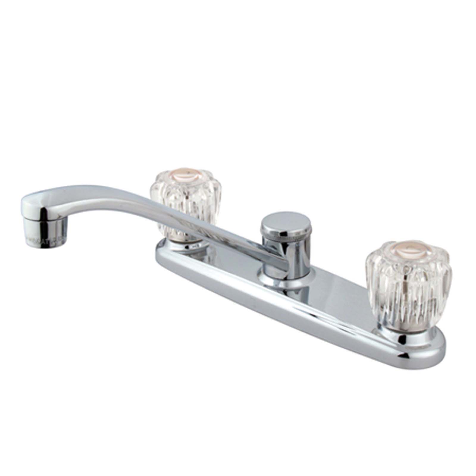 Kingston Brass 96515NL Americana Two Handle Kitchen Faucet, Less Spray, Polished Chrome