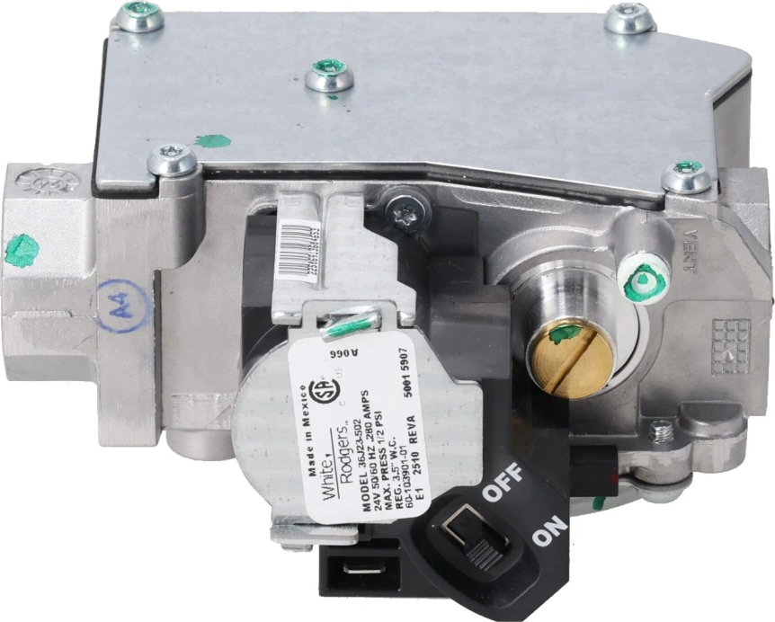 Rheem® 60-103901-01 36J Series Single-Stage Hot Surface / Direct Spark Gas Valve - 140,000 BTU/h, 1/2 in Inlet, 24V, For Models Incl RGDG / RGRB / RGRJ