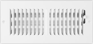 RectorSeal® 850-10X6 850 Series 2-Way Opposed Blade Sidewall Register - 10 x 6 in, White, Stamped Face
