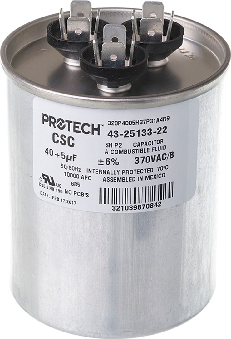 Rheem® 43-25133-22 40+5 MFD 370V Round Capacitor