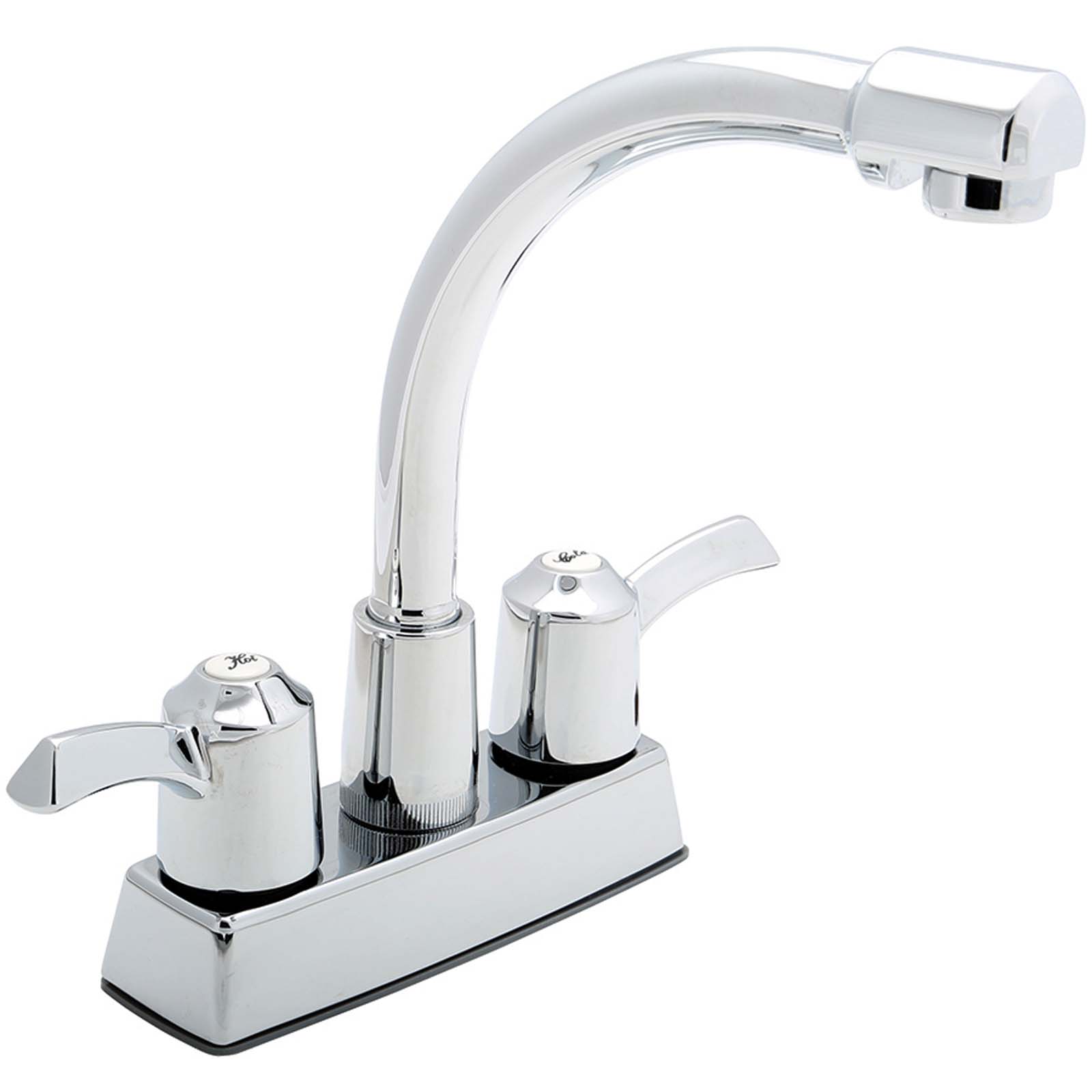 Wolverine Brass® BLE0350 Wolverine Brass BLE0350 Encore Brass Hi-Rise Bar Faucet, 4" Center, 2-Lever Handle with Chrome Inserts, Chrome
