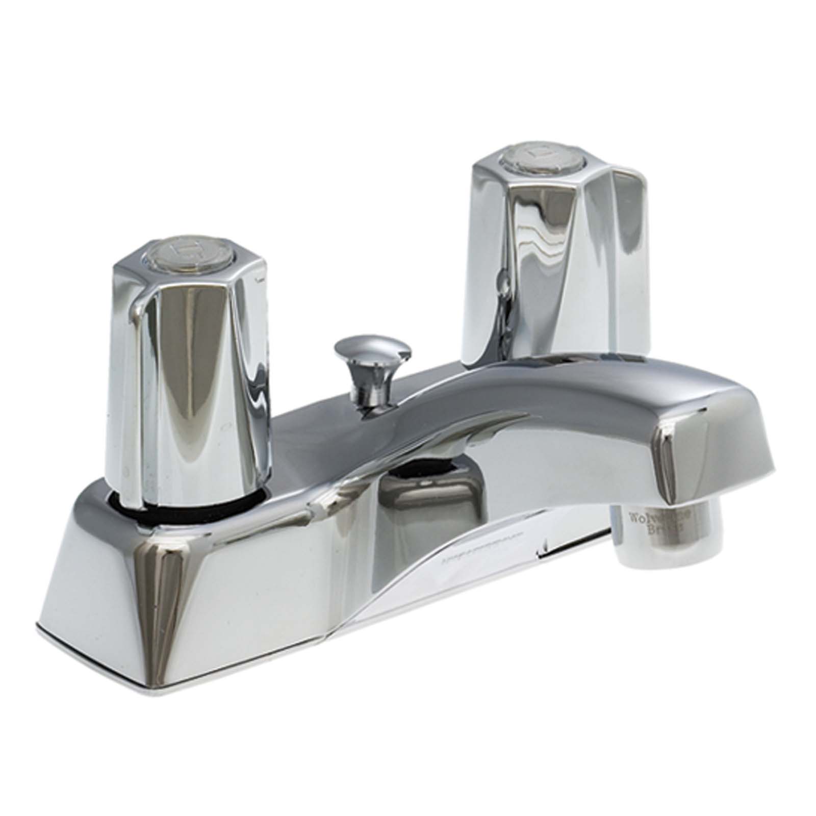 Wolverine Brass® EC01305 Encore Two Canopy Handle Centerset Bathroom Faucet With Pop-up, Chrome
