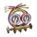 JB Industries 22633 Manifold, R-32, R-410A, R-454B Refrigerant, 2 Valves, 60 in L Hose, Brass Body, 3-1/8 in Dia Gauge
