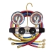 JB Industries 26225 Manifold, R-22, R-410A, R-404A Refrigerant, 4 Valves, Brass Body, 3-1/8 in Dia Gauge