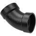 NIBCO® I042550 DWV Elbow, Elbow Fitting, Connection Size 1: 1-1/2 in, Connection Type 1: Hub, 45 deg Angle, Black