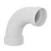 Tigre 304-3379 Long Sweep DWV 1/4 Bend, 2 in, 2 in, Hub, Hub, PVC, White, Bend