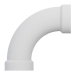Tigre 304-3379 Long Sweep DWV 1/4 Bend, 2 in, 2 in, Hub, Hub, PVC, White, Bend