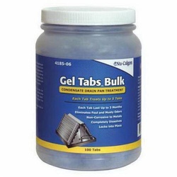 Nu-Calgon 4185-06 Geltabs Condensate Pan Treatment Tablet, 100 Tabs, Jar, Solid