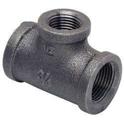 Wolverine Brass® 95305 BLACK IRON TEE 1 X 3/4 X 1
