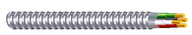 Southwire® 68579221 Armorlite 14 AWG Solid Metal Clad Cable - 25 ft, 2 Conductors, Silver, 600V