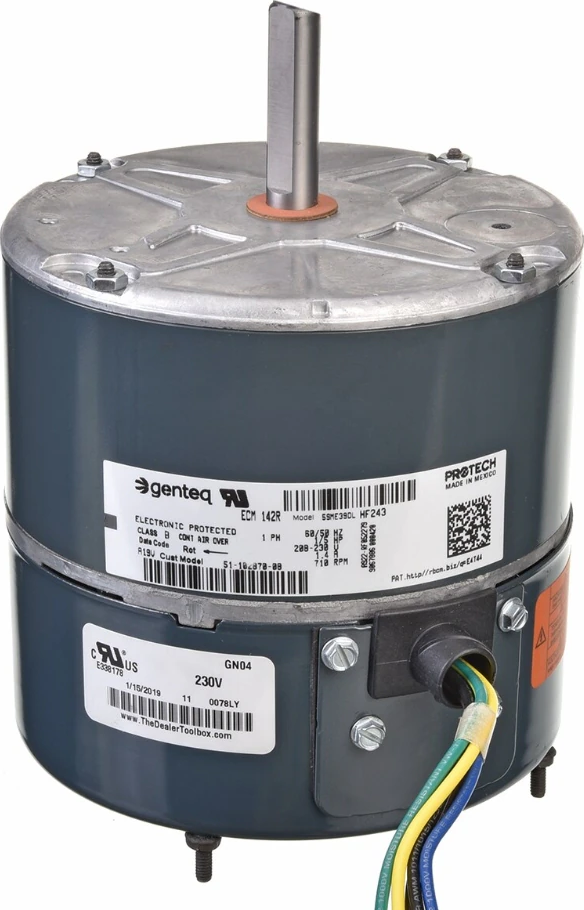 Rheem® 51-102870-08 ProTech 1/5 HP Variable-Speed ECM Condenser Fan Motor - 1,075 RPM, 208/230V, 1 ph, CCW