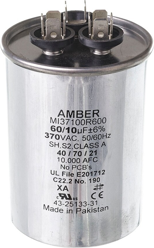 Rheem® 43-25133-31 60+10 MFD 370V Round Capacitor