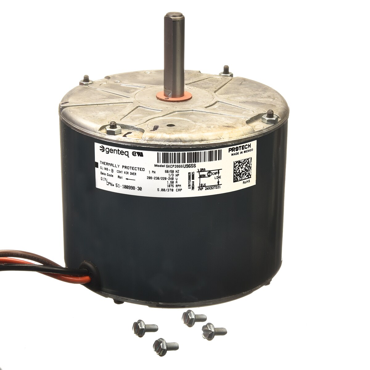 Rheem® 51-100998-30 1/3 HP 208/230V 1,075 RPM Condenser Fan Motor