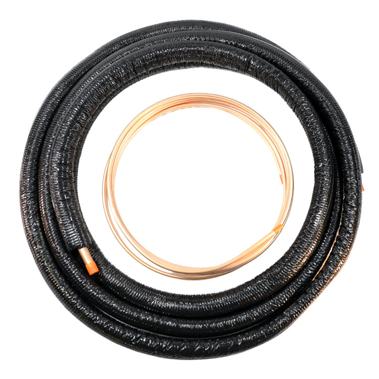 CERRO 50-610 Mini Split Black Shield UV Line Set - 3/8 in Liquid, 5/8 in Suction, 50 ft L, Plain End, 1/2 in Insulation
