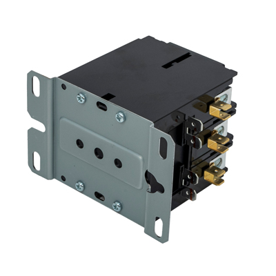 Packard C340A Definite Purpose Contactor, 3 Pole, 40 A Inductive, 600 VAC, 50 A Resistive, 600 VAC Contact Rating, 24 VAC, 600 VAC, 240 A 240277 V, 200 A 480 V, 160 A 600 V, Box Lug, Spade Terminal Connection Type, Foot Mount