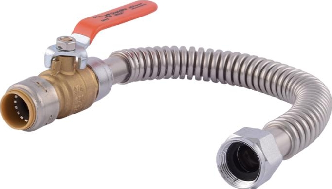 SharkBite™ URSS3088FX18BV SharkBite Max 3/4 x 3/4 Water Heater Connector w/ Ball Valve - FPT x Push-to-Connect