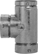 Selkirk® 4RVTS RV Series 4 x 4 x 4 in Gas Vent Tee - Snap Lock, Galvanized Steel / Aluminum, Category I
