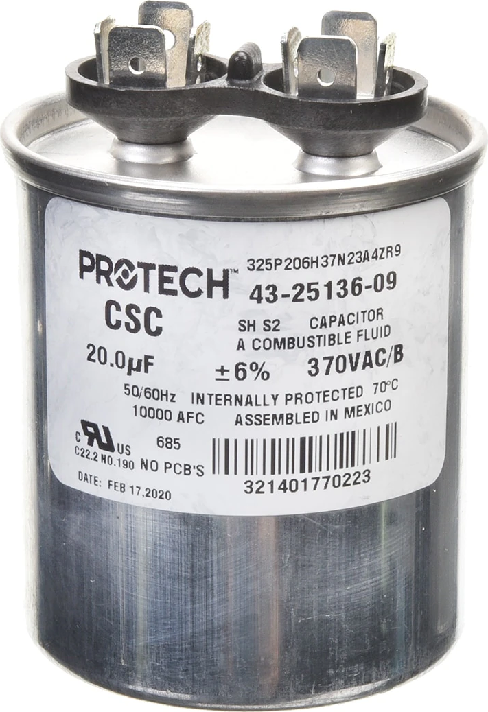 Rheem® 43-25136-09 20 MFD 370V Round Capacitor