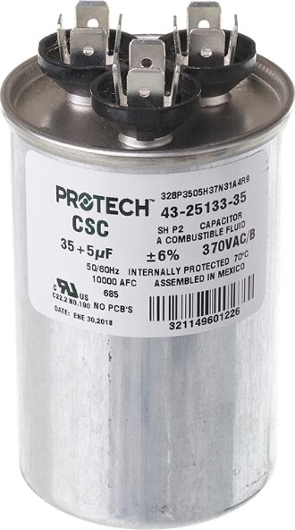 Rheem® 43-25133-35 35+5 MFD 370V Dual Run Capacitor